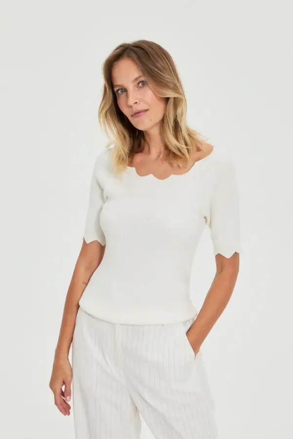 Marisse Ženski pulover Marisse L-SW-4907 Prljavobijele boje