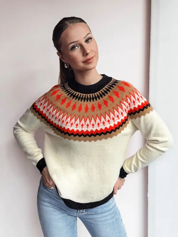 DStreet Ženski pulover RUBY GLOW bež boje