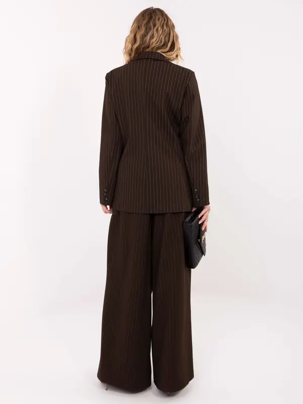 RUE PARIS Ženski sako s dvostrukim kopčanjem u tamnosmeđoj boji