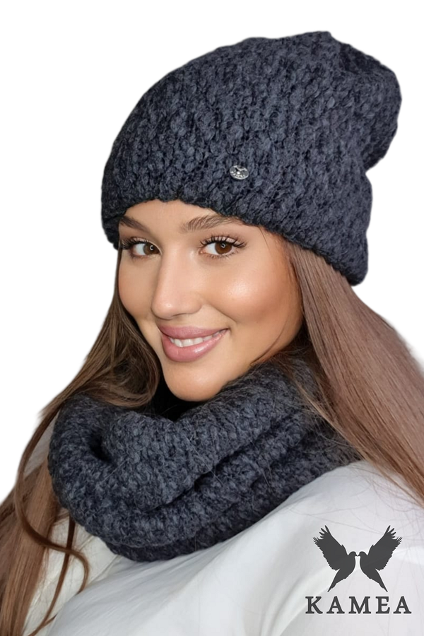 Kamea Ženski set Kamea Kamea_Set_Hat&Chimney_K.22.209.07_Graphite