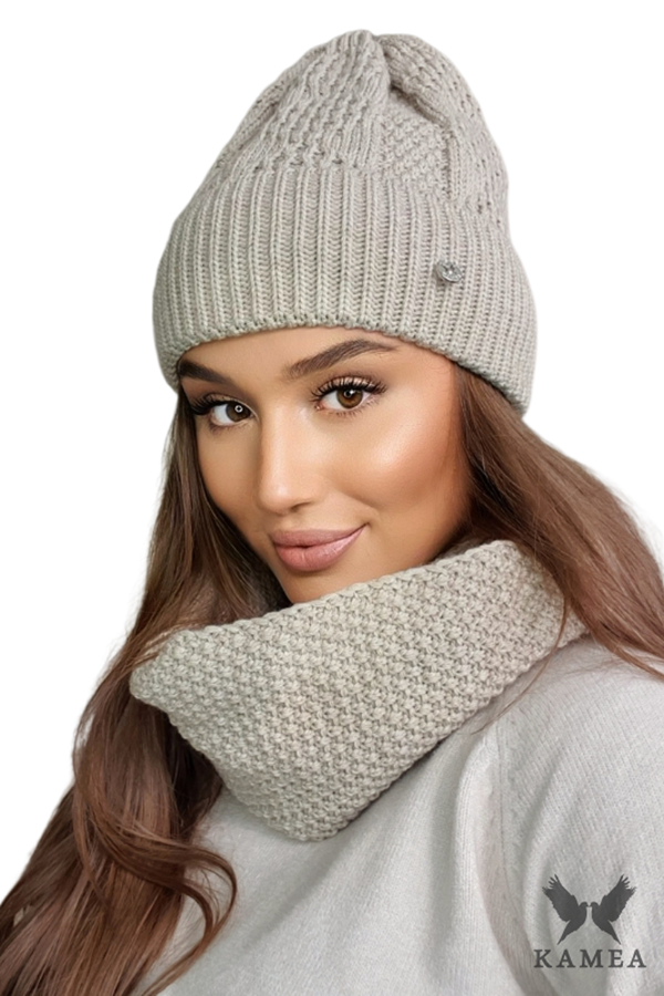 Kamea Ženski set Kamea Kamea_Set_Hat&Chimney_K.22.255.03_Beige