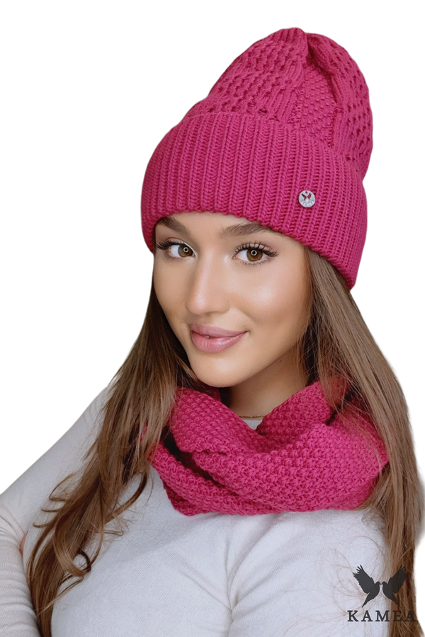 Kamea Ženski set Kamea Kamea_Set_Hat&Chimney_K.22.255.30_Fuchsia
