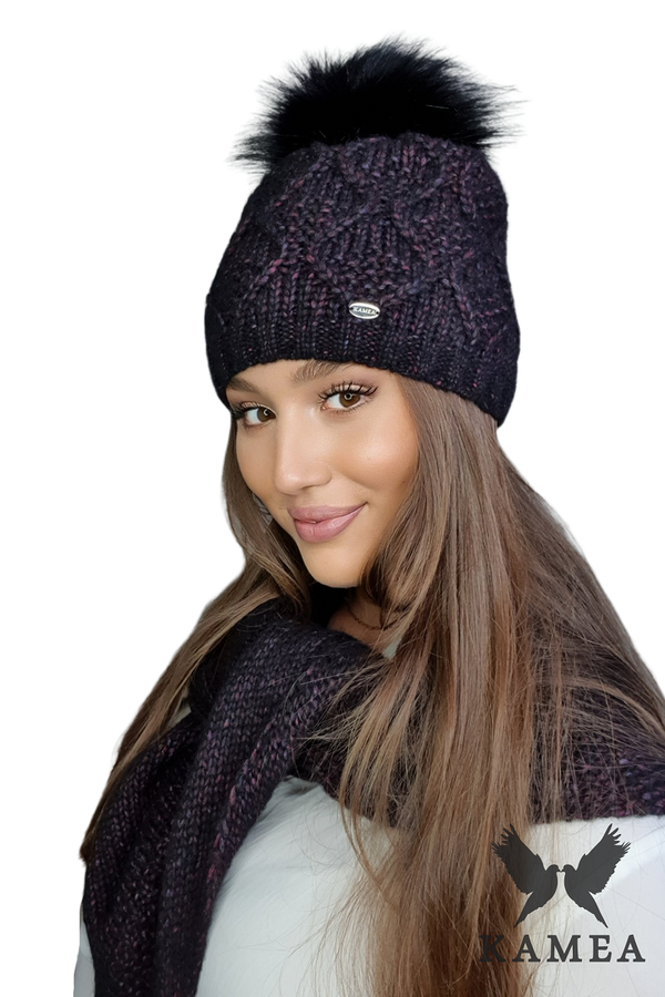 Kamea Ženski set Kamea Kamea_Set_Hat&Scarf_K.22.219.30_Black