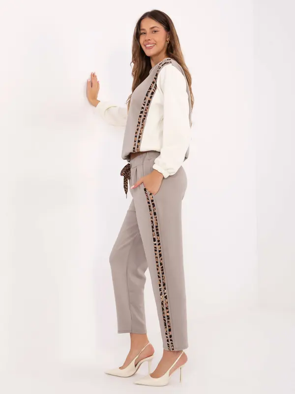 Italy Moda Ženski set u tamno bež boji