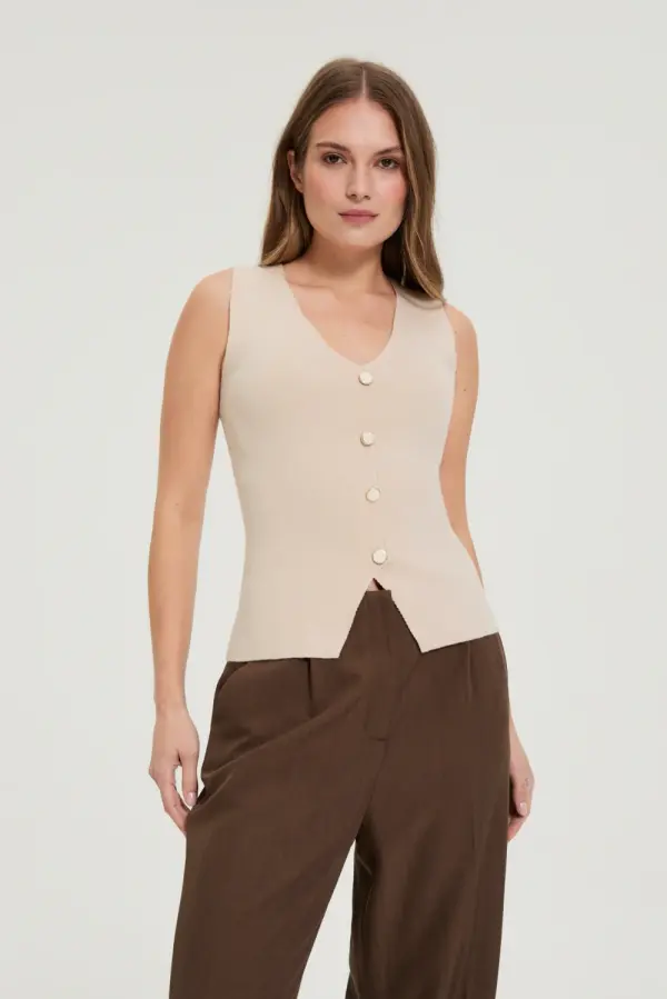 Marisse Ženski top Marisse L-TS-5006 bež boje