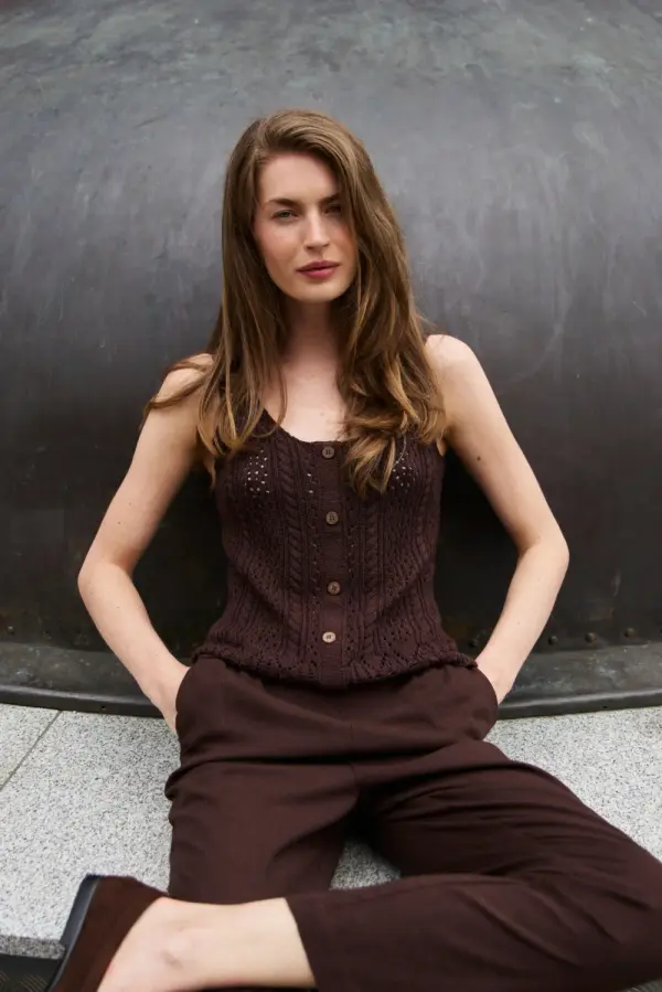 Marisse Ženski top Marisse L-Ts-5022 D.Brown