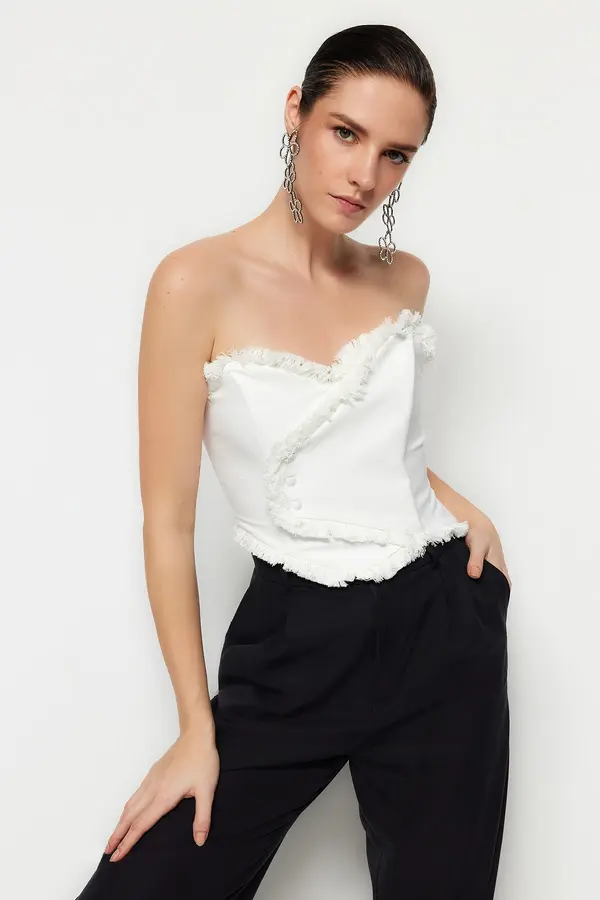 Trendyol Ženski top TPRSS22BS0070/Black