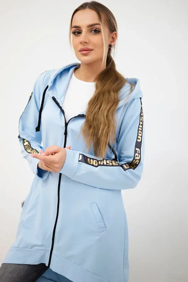 Kesi Zip-up sweatshirt in back cyan