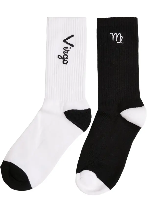 Mister Tee Zodiac 2-Pack Socks Black/White Virgo