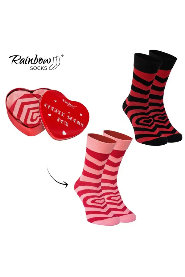 ZOOKSY/RAINBOW SOCKS ZOOKSY/RAINBOW SOCKS Socks COUPLE BOX 2 Pairs Box Heart Rainbow Socks