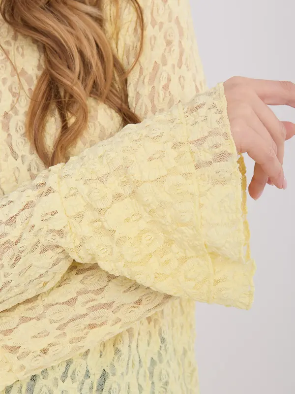 Italy Moda Žuta čipkasta bluza