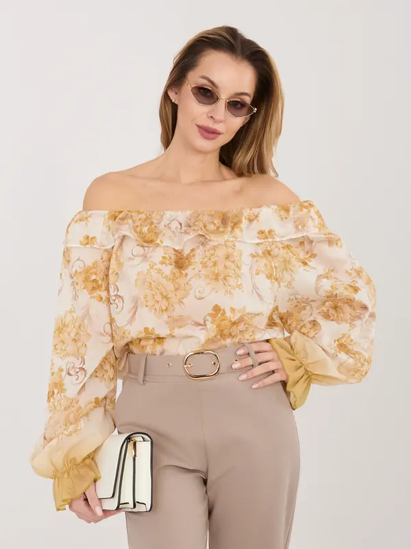 Italy Moda Žuta elegantna bluza s otkrivenim ramenima