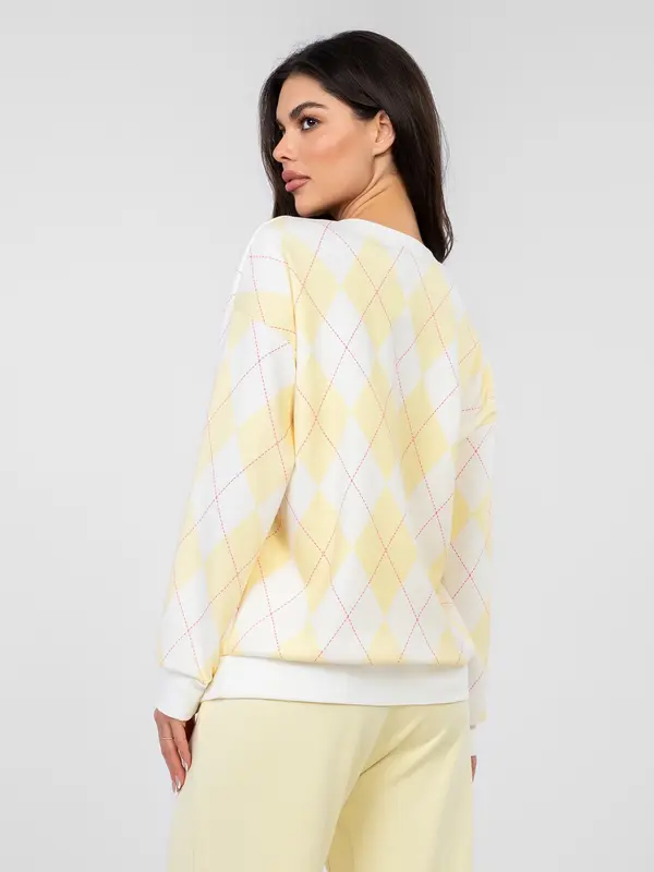 Italy Moda Žuta majica s geometrijskim uzorkom