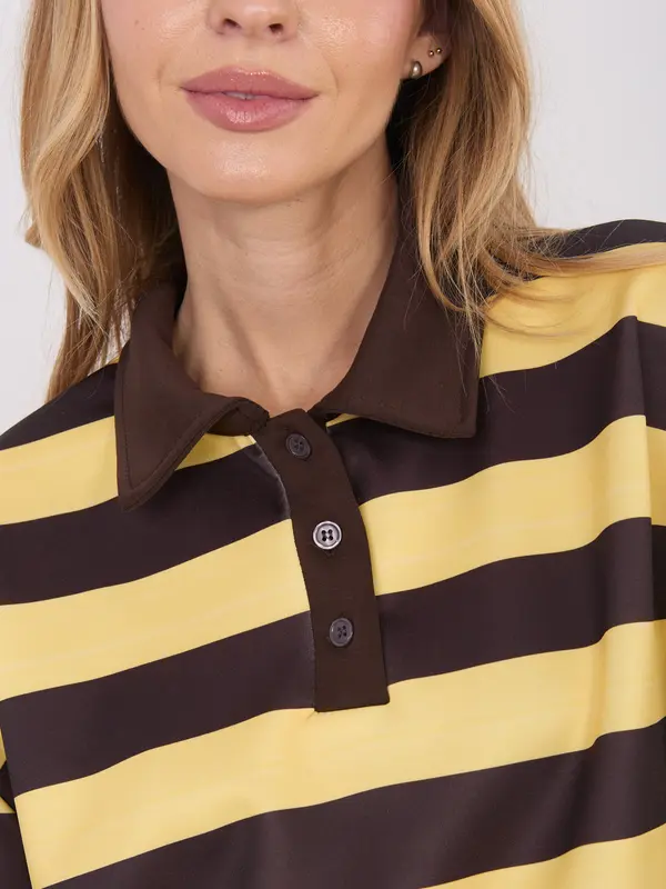 Italy Moda Žuta prugasta bluza s ovratnikom