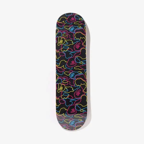 A BATHING APE A BATHING APE Neon Camo Skateboard Black Universal
