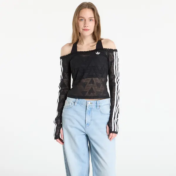 adidas Originals adidas Lace Bardot Long-Sleeve Top Black XL