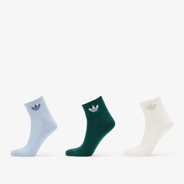 adidas Originals adidas Mid Ankle Sock 3-Pack Off White/ Collegiate Green/ Wonder Blue M