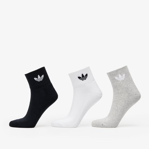 Adidas adidas Mid Ankle Sock 3-Pack White/ Medium Grey Heather/ Black