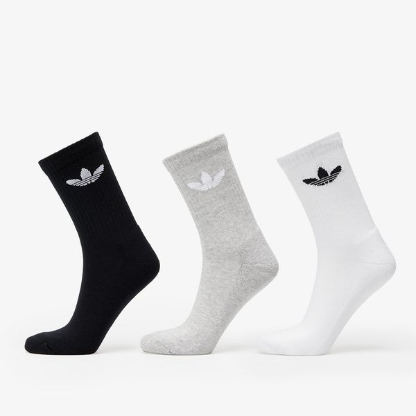 Adidas adidas Trefoil Cushion Crew Sock 6-Pack Black/ White/ Medium Grey Heather L