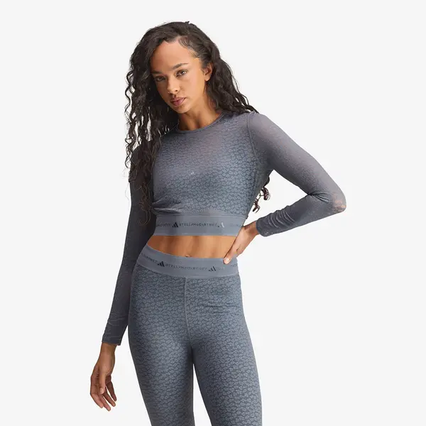 adidas Performance adidas x Stella McCartney Asmc Longsleeve Lace Crop Top Onix M