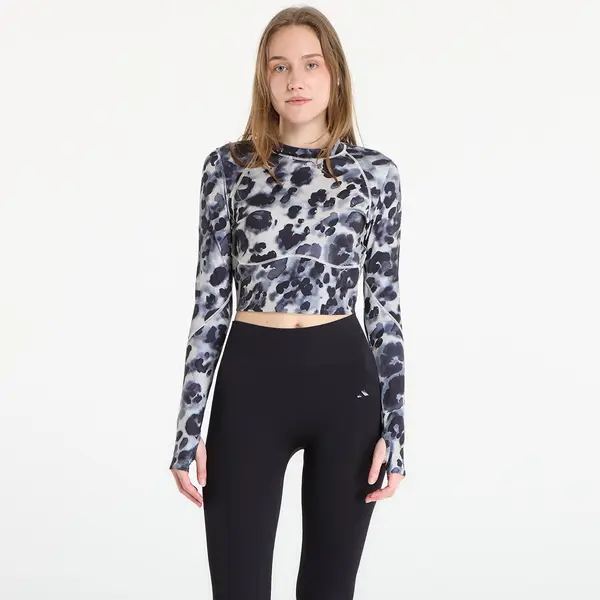 adidas Performance adidas x Stella Mccartney Training Longsleeve Crop Printed Top Wonder Alumina/ Black XS