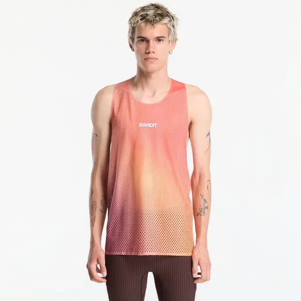 BANDIT BANDIT Shredder™ Race Singlet with Flopack™ Linear Gradient - Poppy / Copal S
