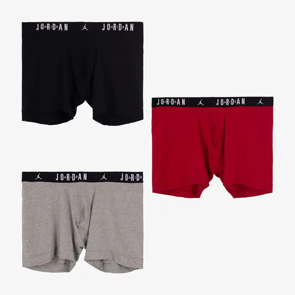 Jordan Boksačice Jordan Flight Cotton Core 3-Pack Boxer Brief Gym Red/ Black S
