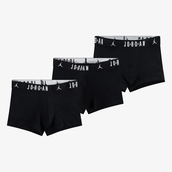 Jordan Boksačice Jordan Mens Flight Cotton 3-Pack Trunk Black S
