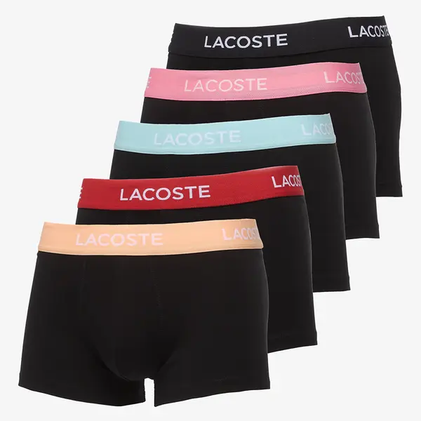 LACOSTE Boksačice LACOSTE 5 Pack Trunk Black/ Ledge-Reseda-Pastille Mint-Lighthouse Red-Black XXL