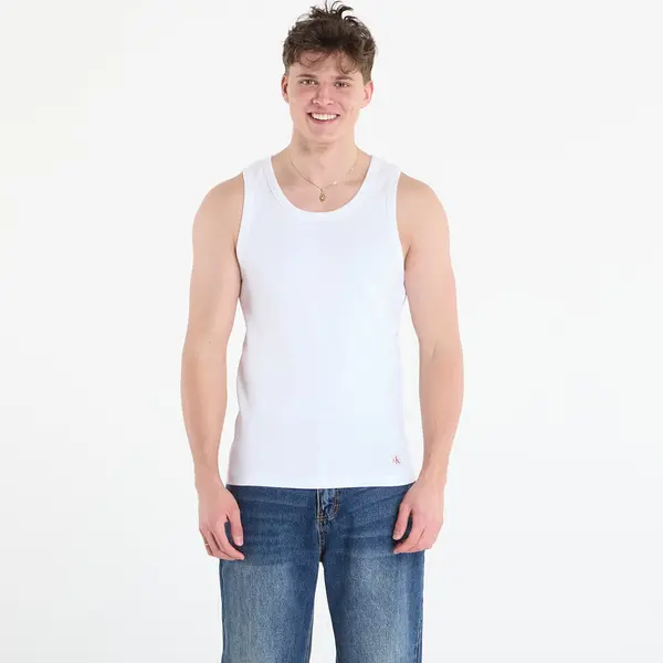 Calvin Klein Calvin Klein Jeans 2X2 Rib Badge Tank Top Bright White XL
