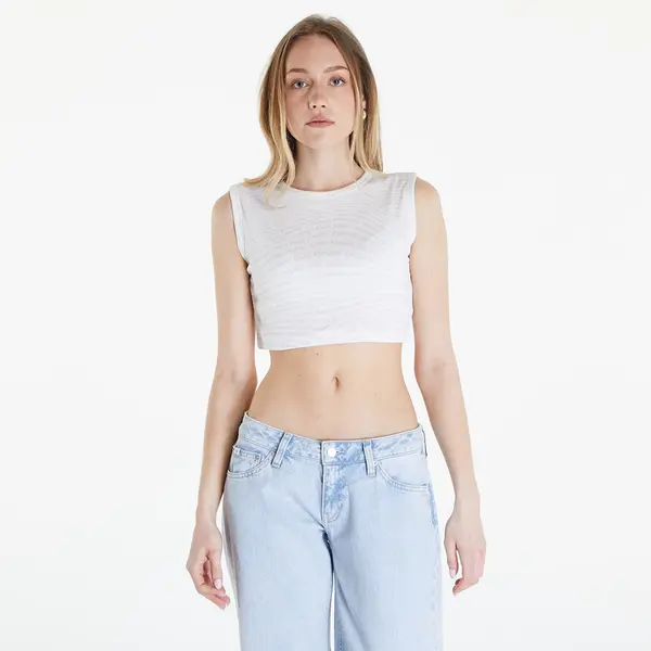 Calvin Klein Calvin Klein Jeans Aop Cropped Tank Top Warp Logo White S