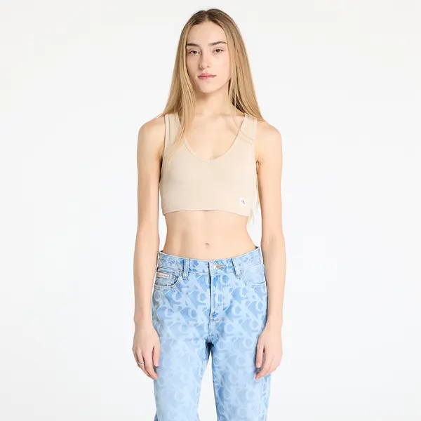 Calvin Klein Calvin Klein Jeans Washed Woven Label Top Beige L