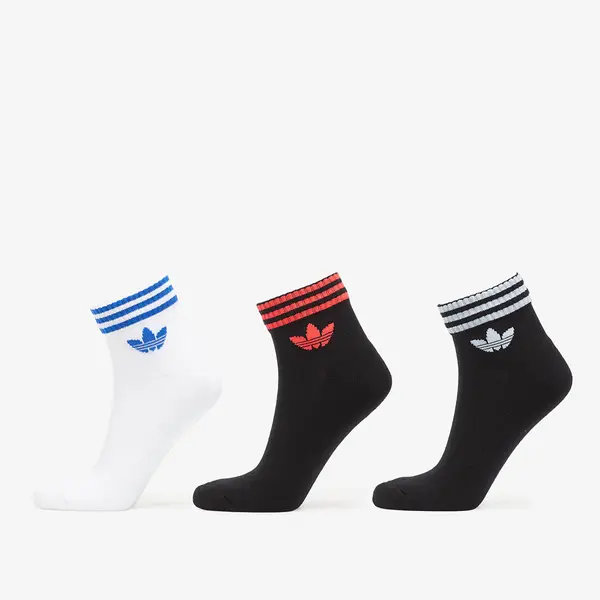 adidas Originals Čarape adidas 3-Stripes Ankle Socks 3 Pairs Black/ White/ Lucid Red S