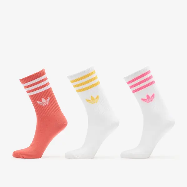 adidas Originals Čarape adidas 3-Stripes Crew Socks 3-Pack White/ Lucid Pink/ Preloved Scarlet L