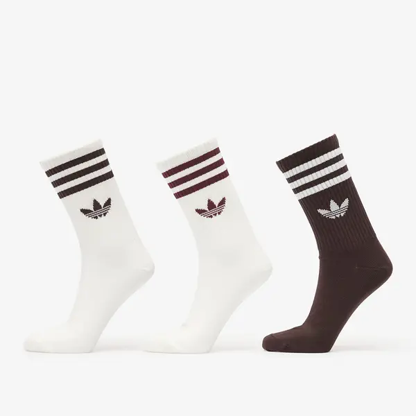 adidas Originals Čarape adidas 3-Stripes Crew Socks 3 Pairs Off White/ Aurora Coffee/ Off White M