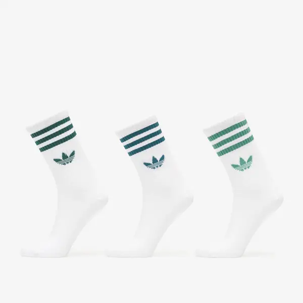 adidas Originals Čarape adidas 3 Stripes Crew Socks 3 Pairs White/ Rich Green/ Collegiate Green L