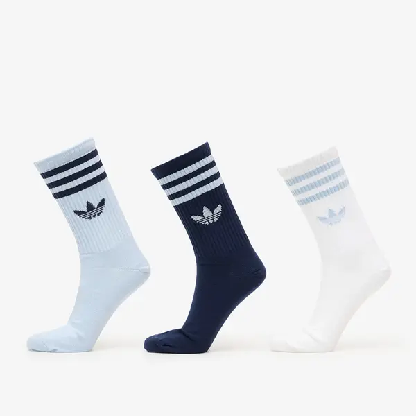 adidas Originals Čarape adidas 3-Stripes Crew Socks 3 Pairs Wonder Blue/ Night Indigo/ White S