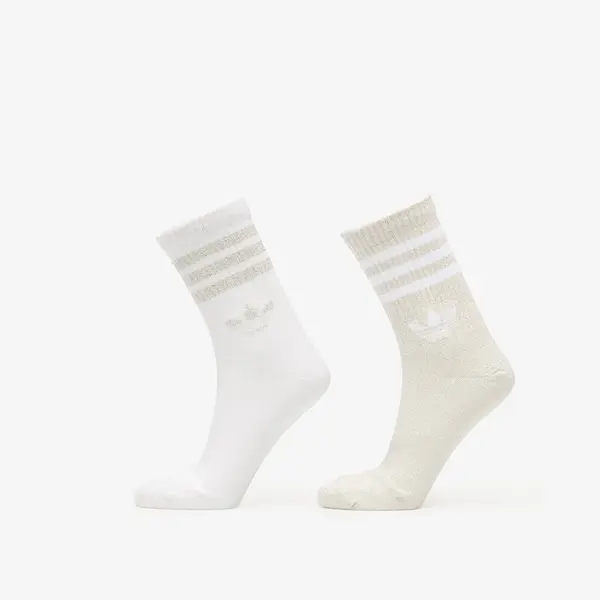 adidas Originals Čarape adidas 3-Stripes Glitter Crew Socks 2 Pairs Ice Gold Met./ White S