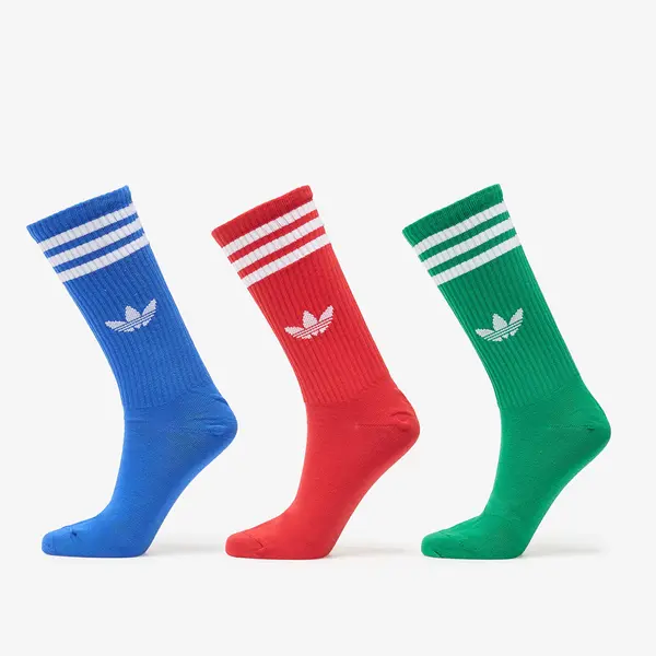 adidas Originals Čarape adidas 3-Stripes High Crew Socks 3 Pairs Blue/ Better Scarlet/ Green M