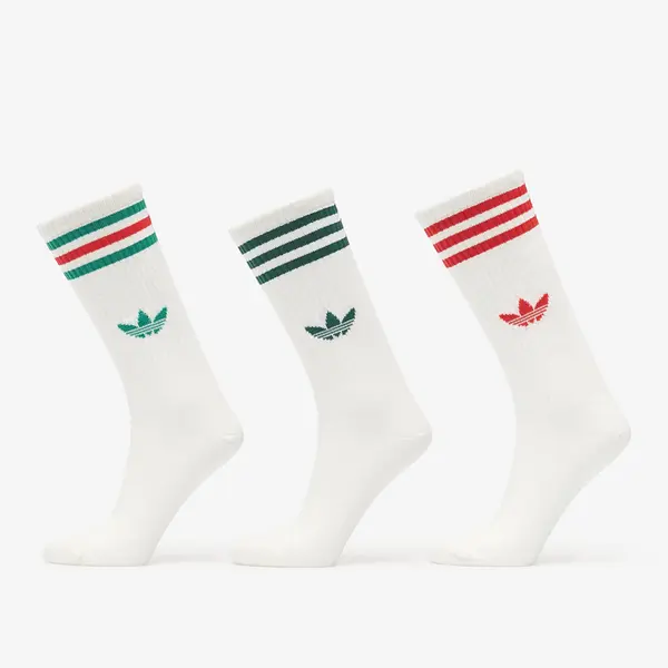 adidas Originals Čarape adidas 3-Stripes High Crew Socks 3 Pairs Off White/ Off White/ Off White M