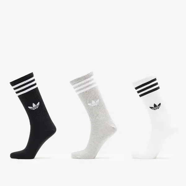 adidas Originals Čarape adidas 3S High Crew Socks 3-Pack White/ Medium Grey Heather/ Black M