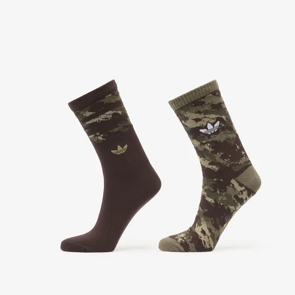 adidas Originals Čarape adidas Camo Crew Sock 2-Pack Olive Strata/ Aurora Coffee XL