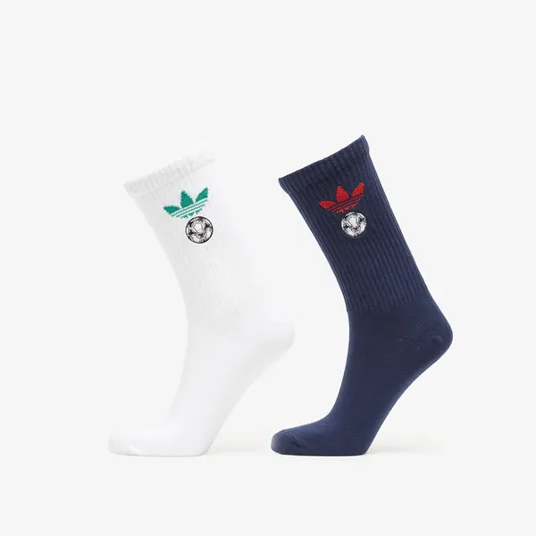 adidas Originals Čarape adidas Football Embroidered Crew Socks 2 Pairs White/ Night Indigo XL