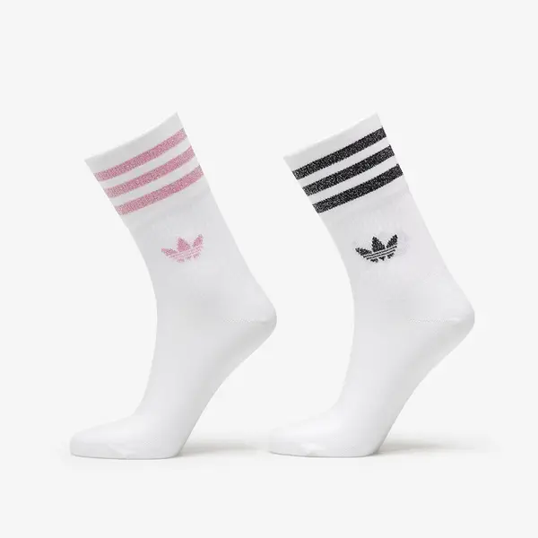 adidas Originals Čarape adidas Mid-Cut Glitter Crew Socks 2-Pack White/ Bliss Pink/ Black M