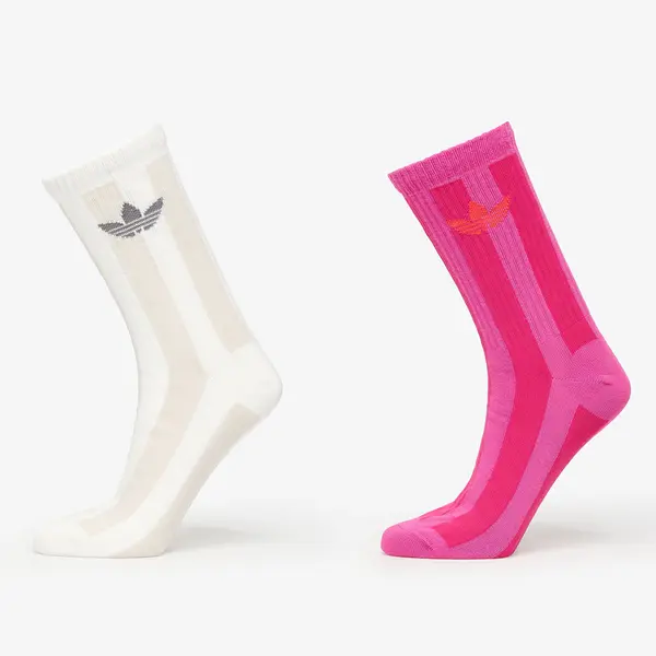 adidas Originals Čarape adidas Striped Crew Socks 2-Pack Off White/ Signal Green M