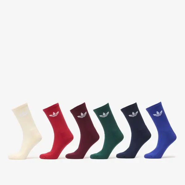 adidas Originals Čarape adidas Trefoil Crew Sock Cushion 6-Pack Night Indigo/ Collegiate Green/ Maroon M