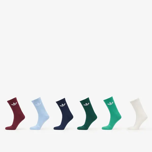 adidas Originals Čarape adidas Trefoil Crew Sock Cushion 6-Pack Off White/ Semi Court Green/ Collegiate Green M