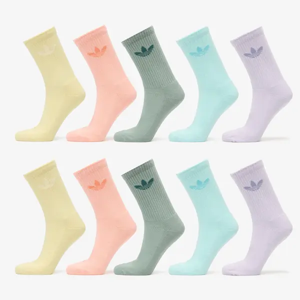 adidas Originals Čarape adidas Trefoil Crew Socks 10-Pack Silver Green/ Glow Pink/ Semi Flash Aqua XL