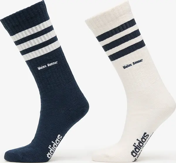 adidas Originals Čarape adidas x Wales Bonner 3 Stripe Socks 2-Pack Blue/ Night Navy/ Chalk White S