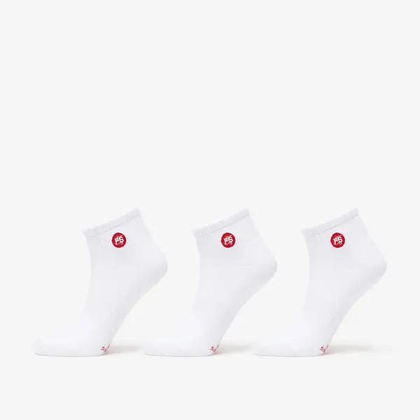 FTSHP Čarape Footshop Ankle Socks 3-Pack White (Red Logo) 43-46